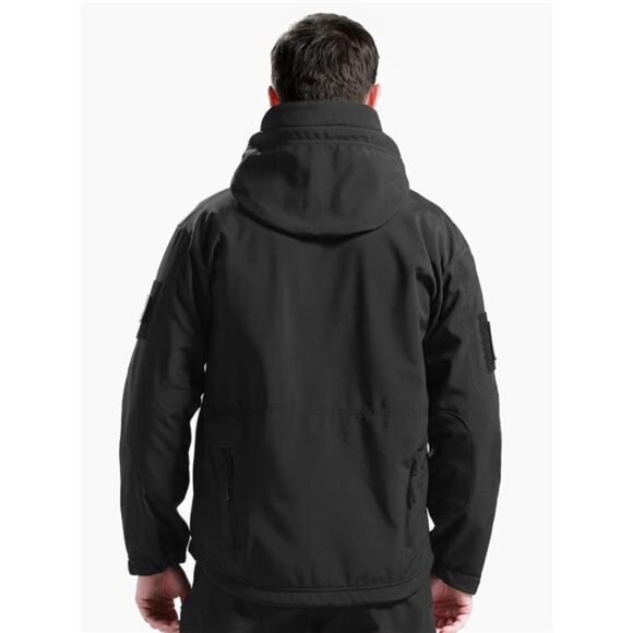Men's Outdoor Waterproof Soft Shell Hooded Military Tactical Jacket - Picture 2 of 7
